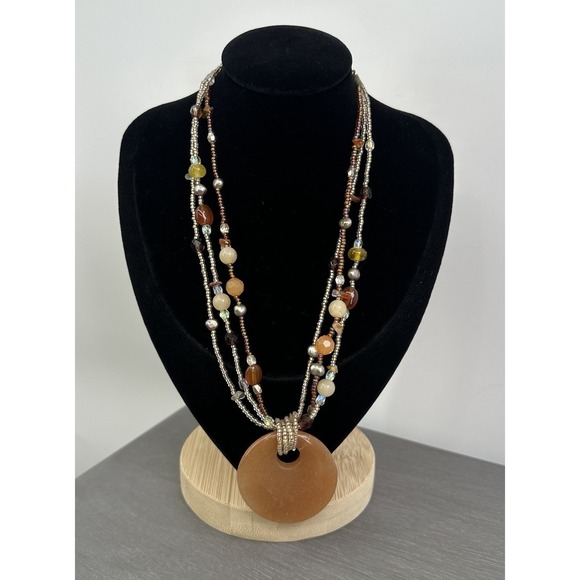 Lia Sophia Jewelry - Lia Sophia‎ Pumpkin Spice Genuine Aventurine  Necklace Boho Bold